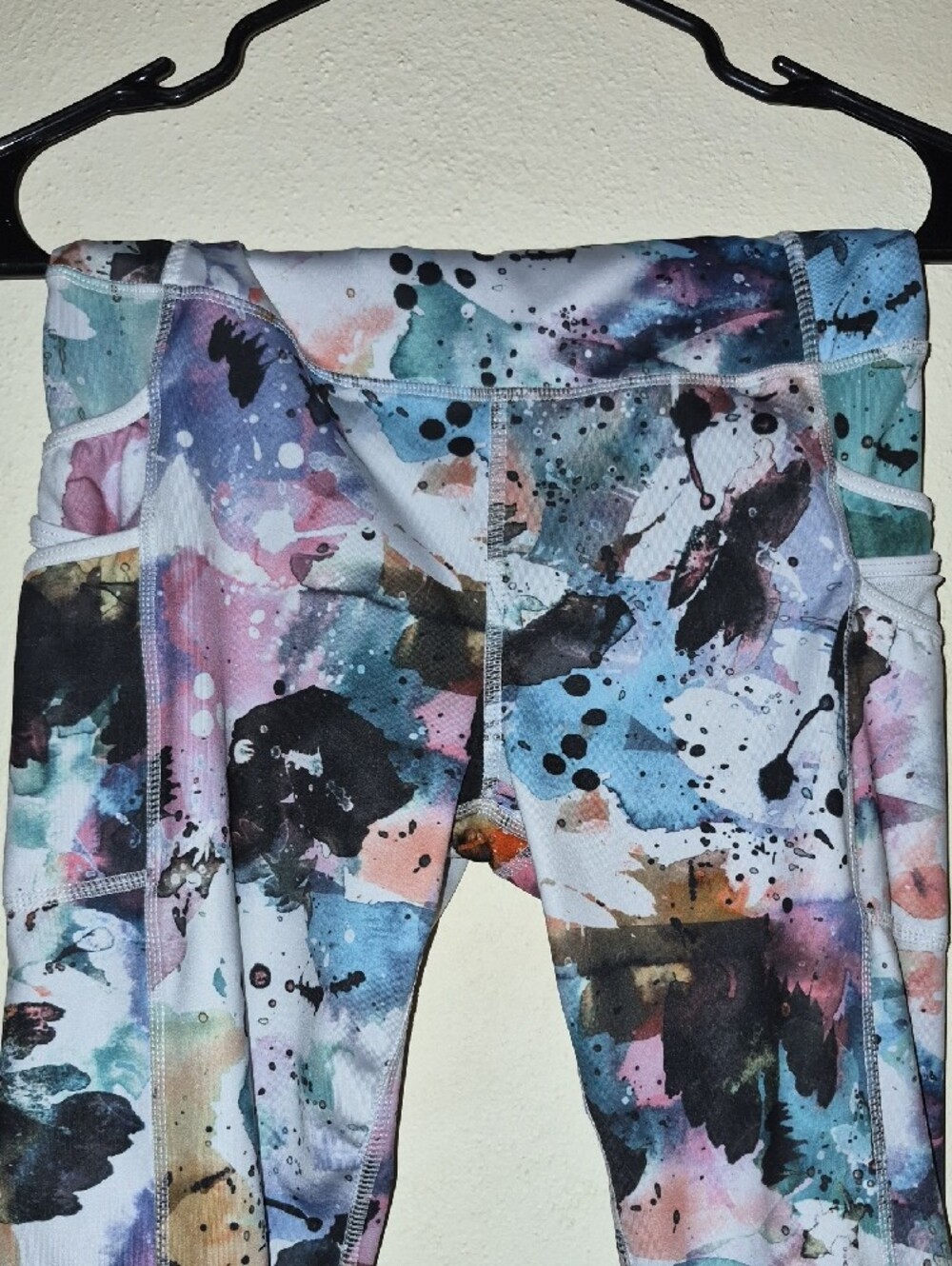 Womena Multicolor Watercolor Print Yoga Leggings - Picture 4 of 7